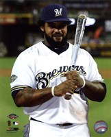 Prince Fielder with the 2011 All-Star Game MVP Award Fine Art Print