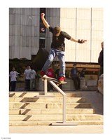 Skateboarder On Stairs Fine Art Print