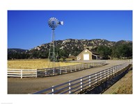 Industrial windmill on a farm, California, USA Fine Art Print