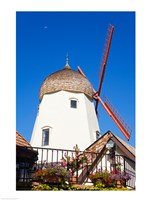 Windmill on Alisal Road, Solvang, Santa Barbara County, Central California up close Fine Art Print