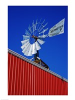 Close angle view of a windmill at American Wind Power Center, Lubbock, Texas, USA Fine Art Print