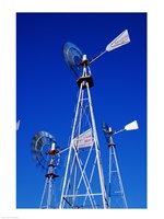 Low angle windmill at American Wind Power Center, Lubbock, Texas, USA Fine Art Print