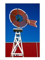 Red Windmill in Texas Fine Art Print