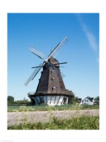 Traditional windmill in a field, Malmo, Sweden Fine Art Print