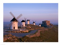Windmills, La Mancha, Consuegra, Castilla-La Mancha, Spain Fine Art Print