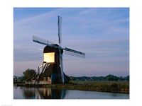Windmill, Kinderdijk, Netherlands Fine Art Print