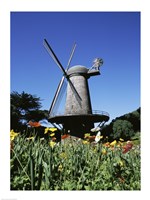 Low angle view of a traditional windmill, Queen Wilhelmina Garden, Golden Gate Park, San Francisco, California, USA Fine Art Print