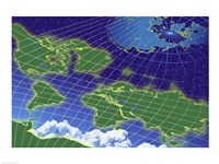 Close-up of a world map Fine Art Print