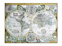 Close-up of a world map, John Speed, 1626 Fine Art Print