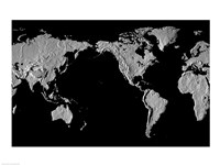 Close-up of a world map - black Fine Art Print