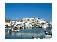 City Skyline and Harbor, Naxos, Cyclades Islands, Greece Fine Art Print