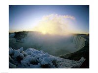 Sunrise over a waterfall, Niagara Falls, Ontario, Canada Fine Art Print