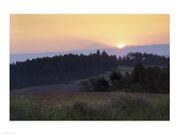 Panoramic view of a sunrise, Oregon, USA Fine Art Print