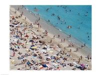 Aerial view of people at the beach, Waikiki Beach, Honolulu, Oahu, Hawaii, USA Fine Art Print