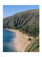 High angle view of a bay, Hanauma Bay, Oahu, Hawaii, USA Fine Art Print