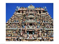 Carving on Sri Meenakshi Hindu Temple, Chennai, India Fine Art Print