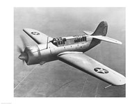 High angle view of a fighter plane in flight, Curtiss SB2C Helldiver, December 1941 Fine Art Print