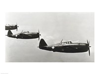 Three fighter planes, P-47 Thunderbolt Fine Art Print