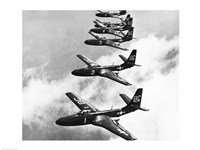 High angle view of fighter planes in flight, Mcdonnell FH-1 Phantom Fine Art Print