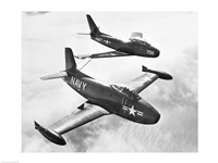 High angle view of two fighter planes in flight Fine Art Print