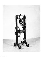 Model of a pendulum clock designed by Galileo in 1642 and made by his son in 1649 Fine Art Print