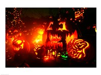 Jack o' lanterns lit at Roger Williams Park Zoo, Rhode Island, USA Fine Art Print