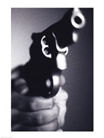 Close-up of a person holding a handgun Fine Art Print