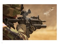 M4 Carbine Firing Fine Art Print