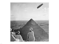 The Graf Zeppelin's Rendezvous with Pyraminds of Gizeh, Egypt Fine Art Print