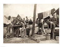 American Soldiers at a Military Camp During World War I, c.1917 Fine Art Print