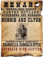 Bonnie and Clyde Wanted Poster Framed Print
