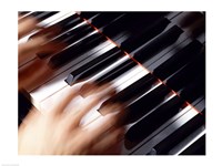 Close-up of a person's hands playing a piano Fine Art Print