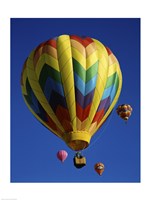 Yellow Rainbow Hot Air Balloon Fine Art Print