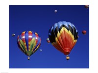 Two Hot Air Balloons Flying Away Together Fine Art Print