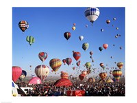 Group of Hot Air Balloons Taking Off Fine Art Print