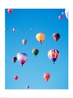 Bunch of Hot Air Balloons in the Blue Sky Fine Art Print