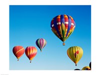 Five Hot Air Balloons Flying Together Fine Art Print