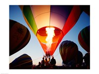 Low angle view of a hot air balloon taking off, Albuquerque, New Mexico, USA Fine Art Print