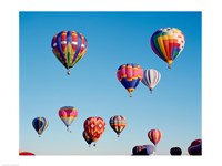 Hot Air Balloons in a Group Floating into the Sky Fine Art Print