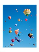 Hot Air Balloons Flying in a Group Fine Art Print