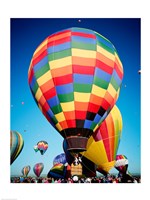 Low angle Closeup Of Hot Air Balloons In The Sky, Albuquerque International Balloon Fiesta, Albuquerque, New Mexico, USA Fine Art Print