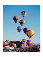 Low Angle View Of Colorful Hot Air Balloons In The Sky , Albuquerque International Balloon Fiesta, Albuquerque, New Mexico, USA Fine Art Print