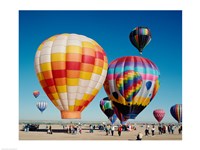 Hot air balloons taking off, Balloon Fiesta, Albuquerque, New Mexico Fine Art Print