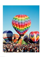 Floating hot air balloons, Albuquerque International Balloon Fiesta, Albuquerque, New Mexico, USA Fine Art Print