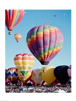 Low angle view of hot air balloons in the sky, Albuquerque International Balloon Fiesta, Albuquerque, New Mexico, USA Fine Art Print