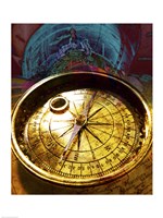 Close-up of an antique compass Fine Art Print