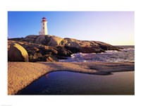 Lighthouse on the coast, Peggy's Cove Lighthouse, Peggy's Cove, Nova Scotia, Canada Fine Art Print
