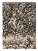 St. Michael Fighting the Dragon by Albrecht Durer, 1498 Fine Art Print