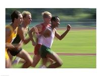 Male athletes running Fine Art Print