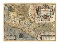 1606 Hondius and Mercator Map of Mexico Fine Art Print